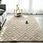 Warm Beige Shu cotton fleece jacquard rug, modern diamond geometric tone-on-tone embossed high pile carpet, non slip washable floor mat for bedroom living room